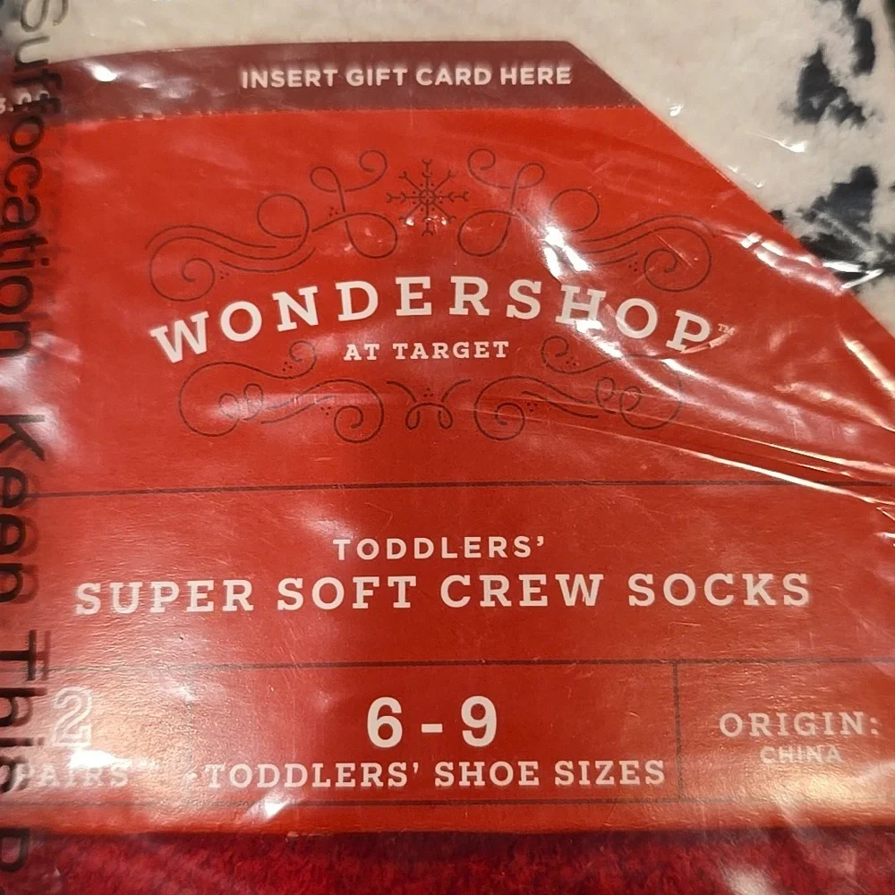 ❤️10/$13 New Wondershop Santa 2 Pack Socks For Toddlers